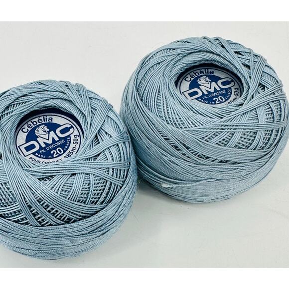 DMC Cebelia Crochet 167G 100% Mercerized Cotton Size 20 Blue 932 (2) Balls - Picture 1 of 5
